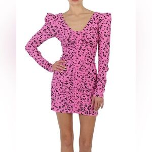 Rotate Birger Christensen Floral-Jacquard Mini Dress Bodycon Pink 38 EU 8 US